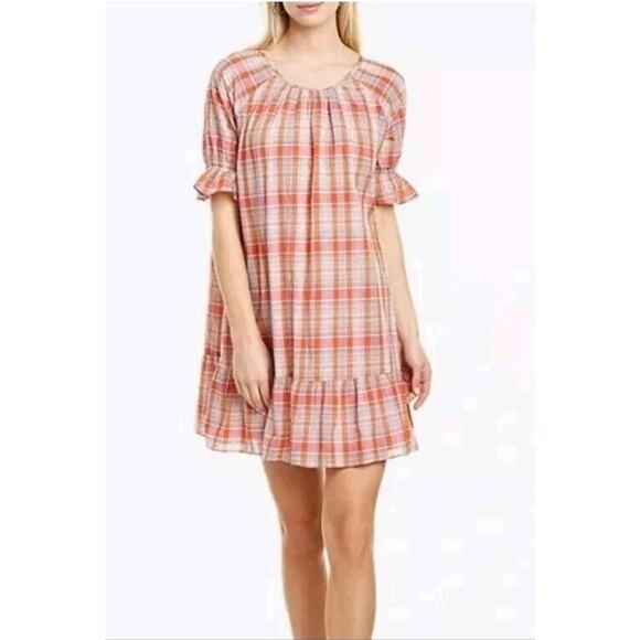 Madewell Dresses & Skirts - Madewell Plaid Ruffle-Sleeve Popover Mini Dress Small AO279